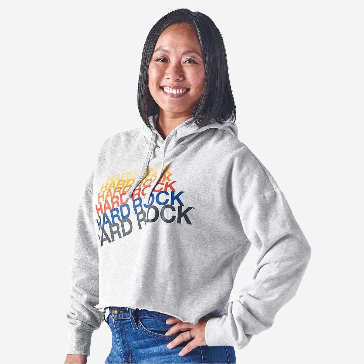 Women's Heritage Cropped Rainbow Hoodie image number 4