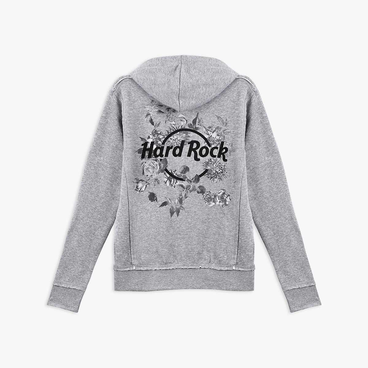 Women's Floral Logo Zip Front Hoodie image number 1