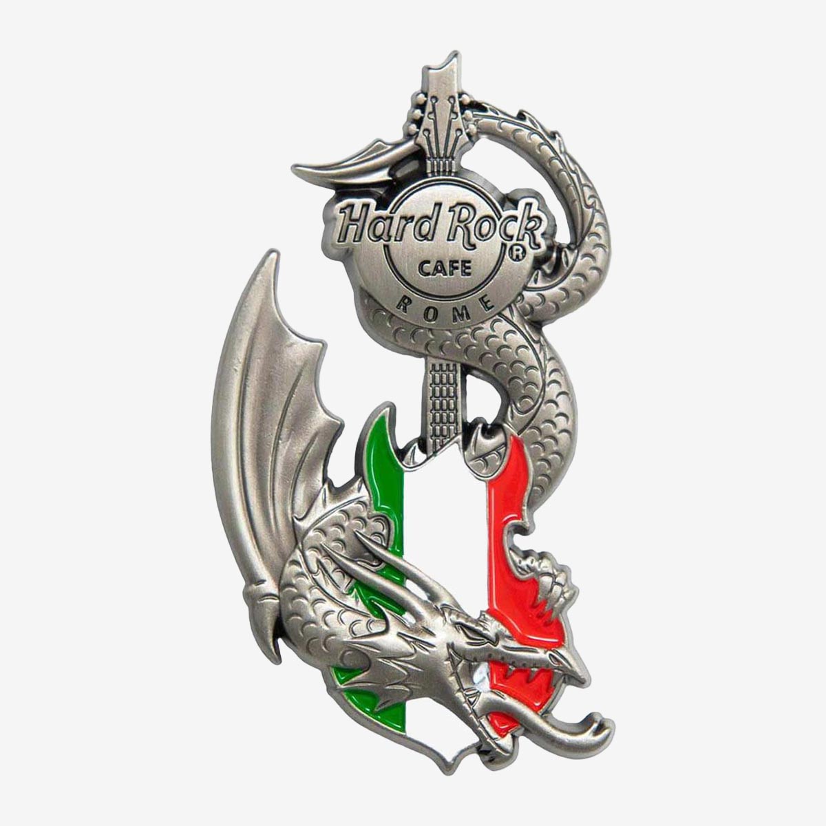 3D Dragon and Flag Guitar Pin image number 1