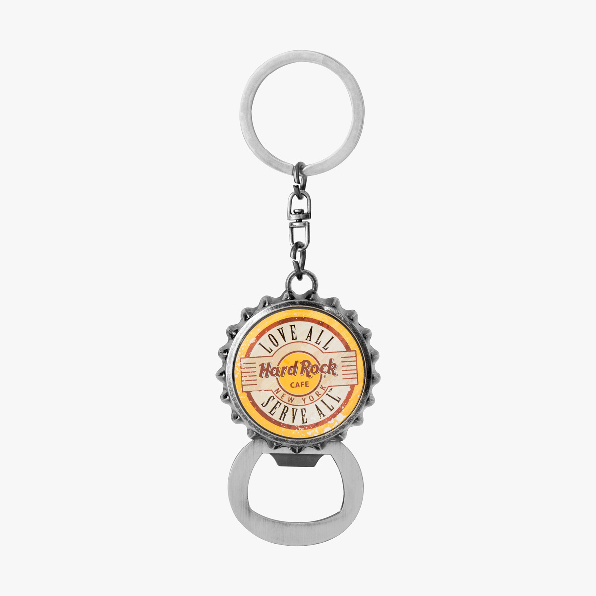 Bottle Cap Keychain with Hidden Opener image number 1