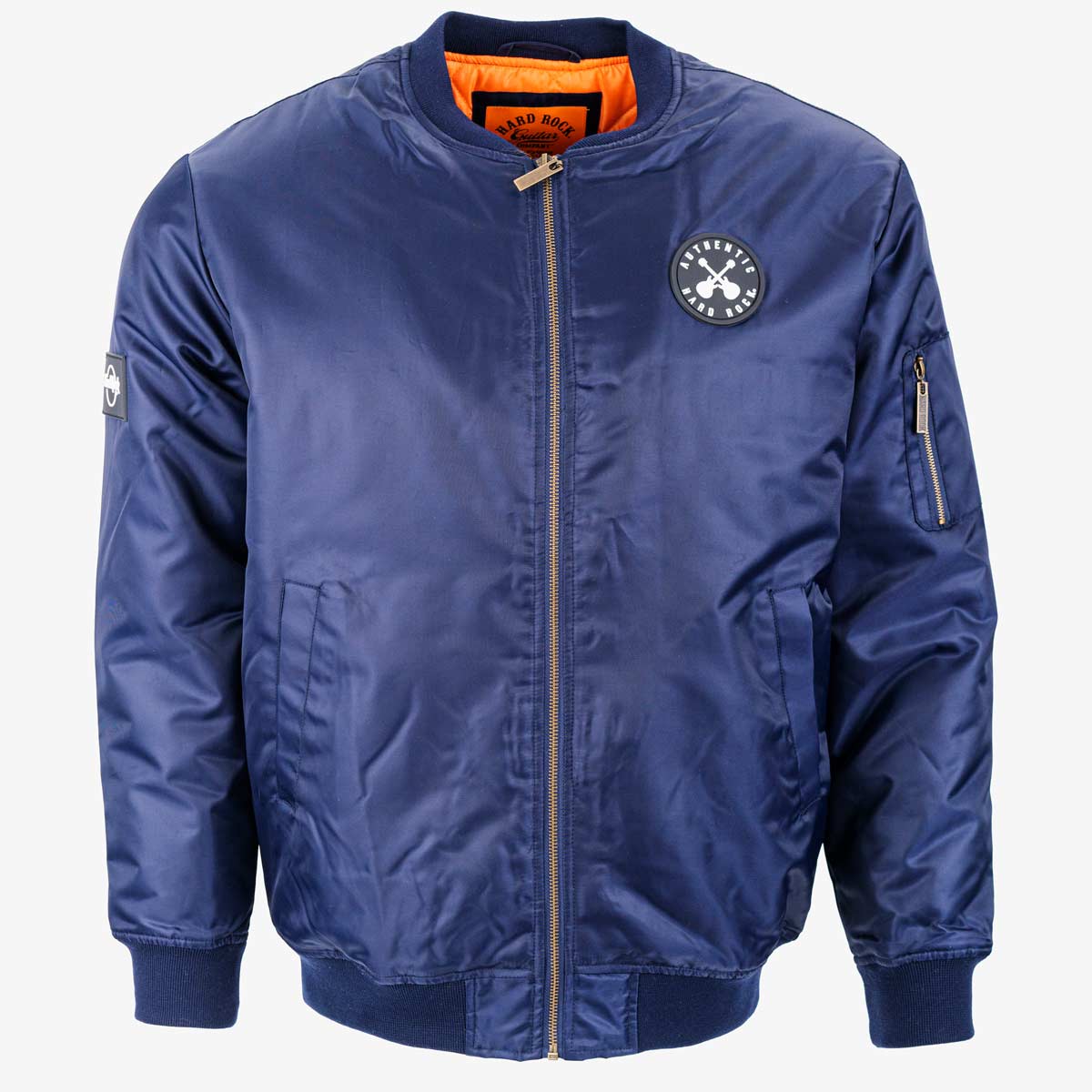 Cross Guitars Quilted Bomber Jacket in Navy image number 2