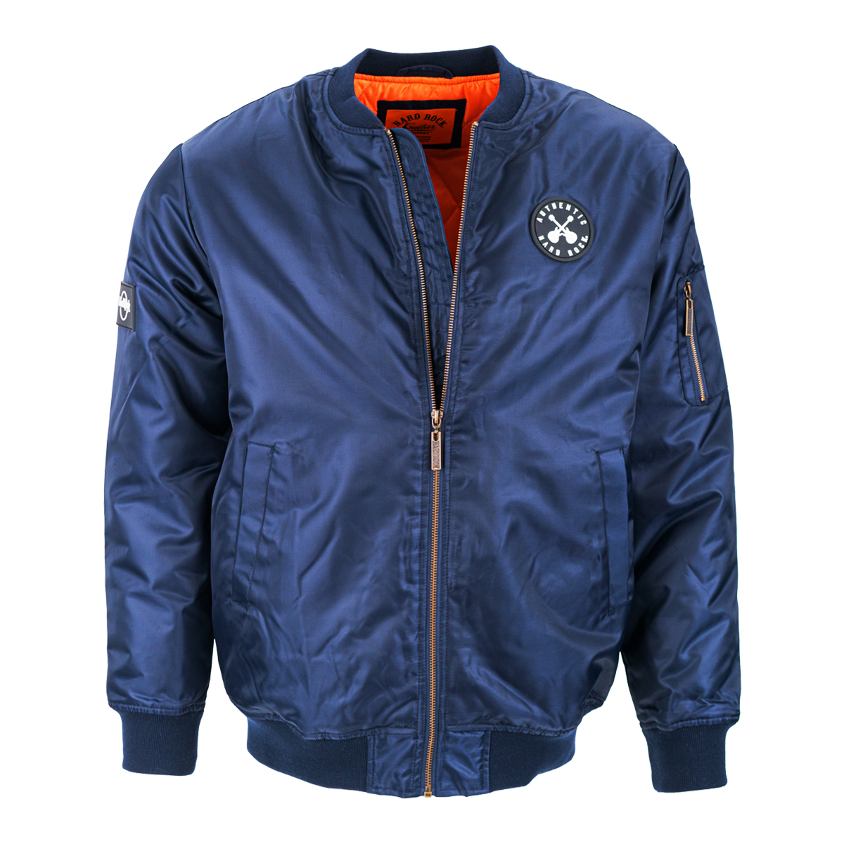 Cross Guitars Quilted Bomber Jacket in Navy image number 5