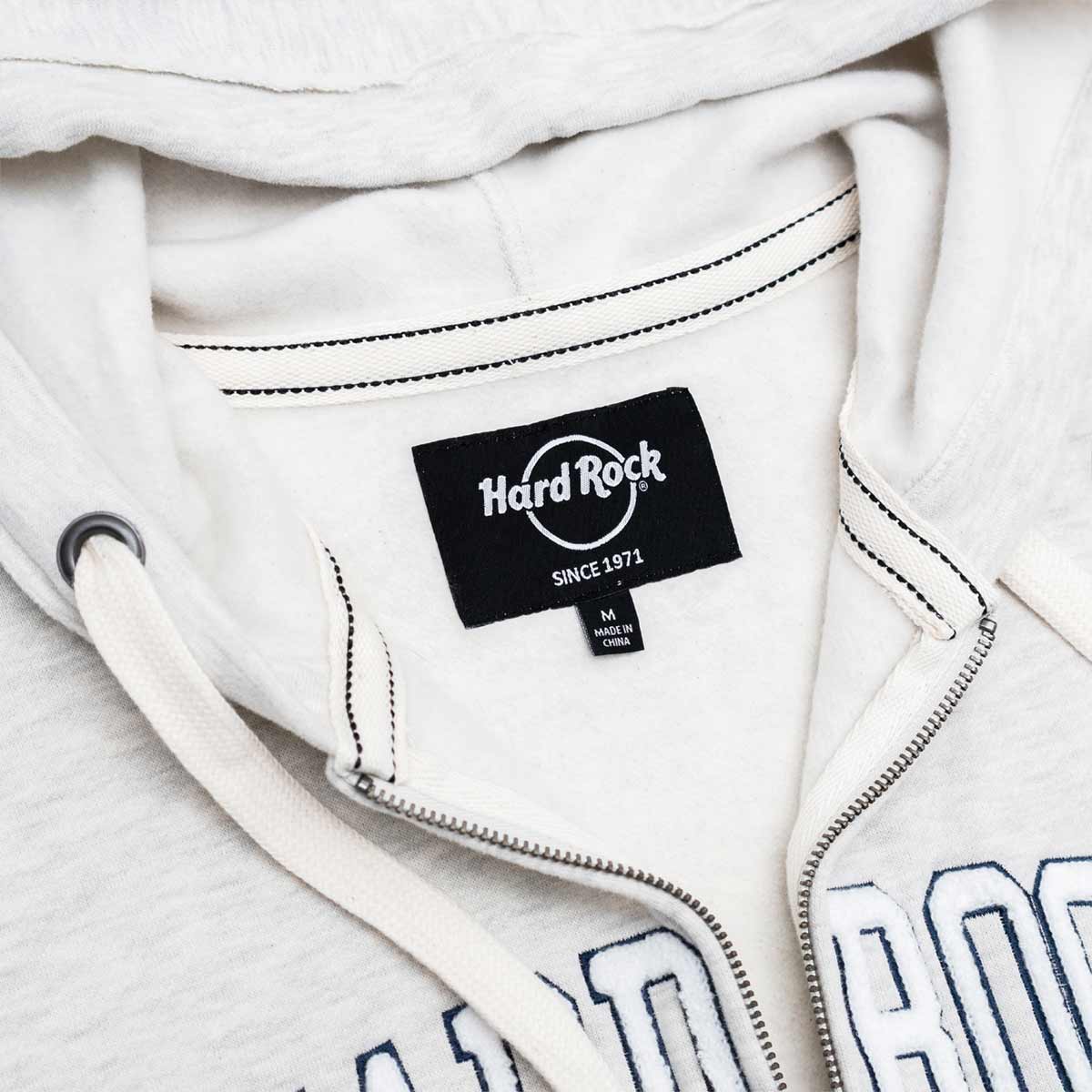 Chenille Logo Zip Hoodie In Oatmeal Heather image number 4