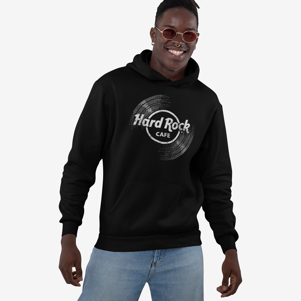 Adult Fit Vinyl Logo Hoodie in Black image number 6