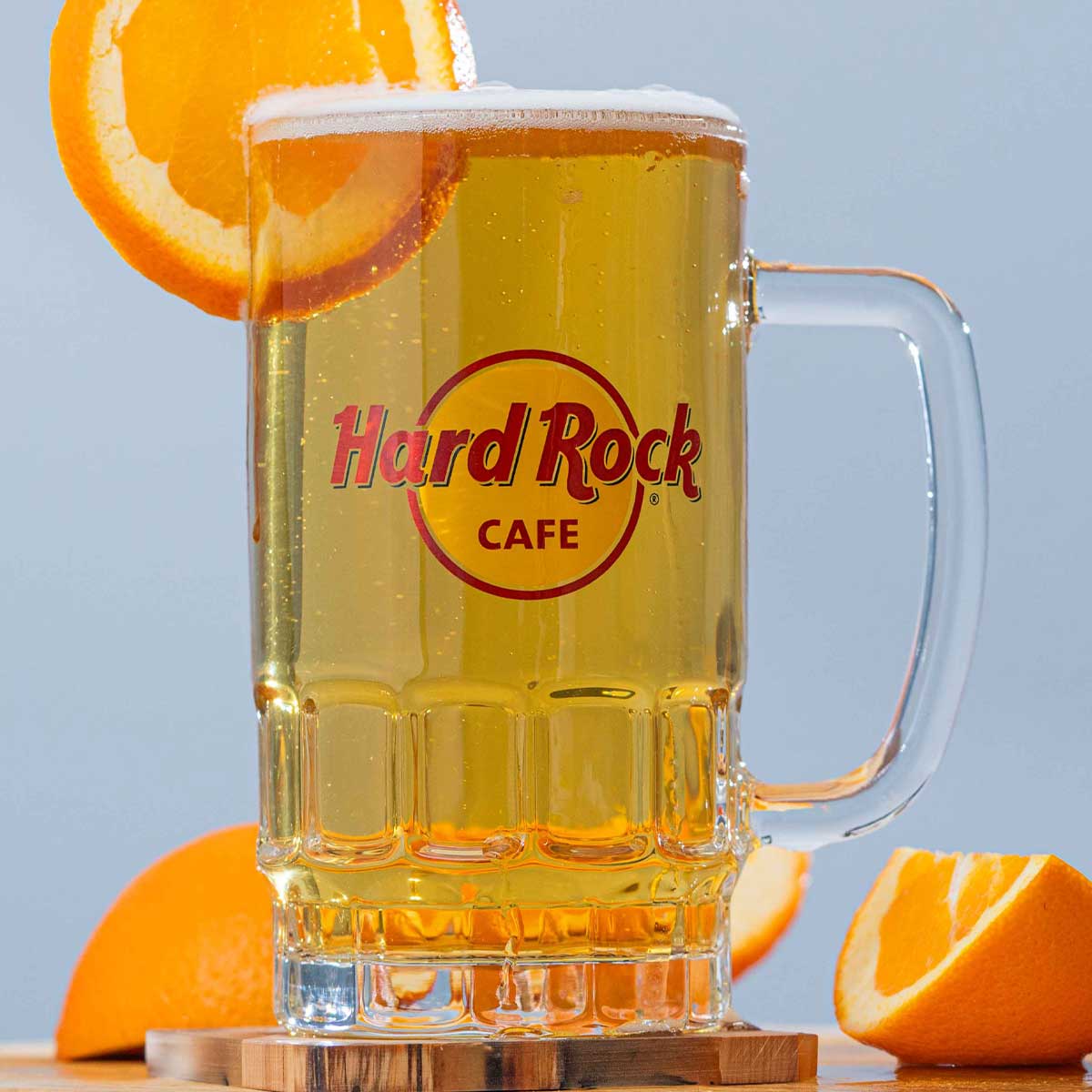 Cafe Logo Glass Pint Stein with Handle image number 2