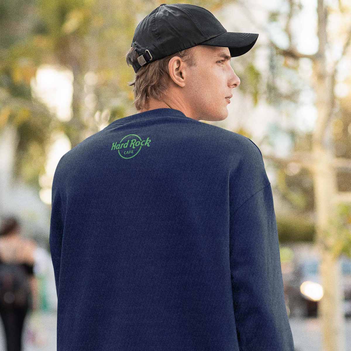 Adult Fit Save the Planet Heart University Sweatshirt in Navy Blue image number 6