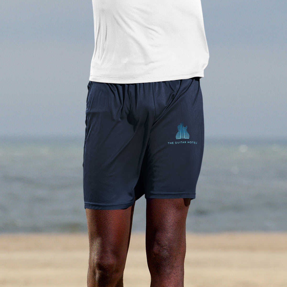 Guitar Hotel Athleisure Adult Fit Drawstring Shorts in Navy image number 4