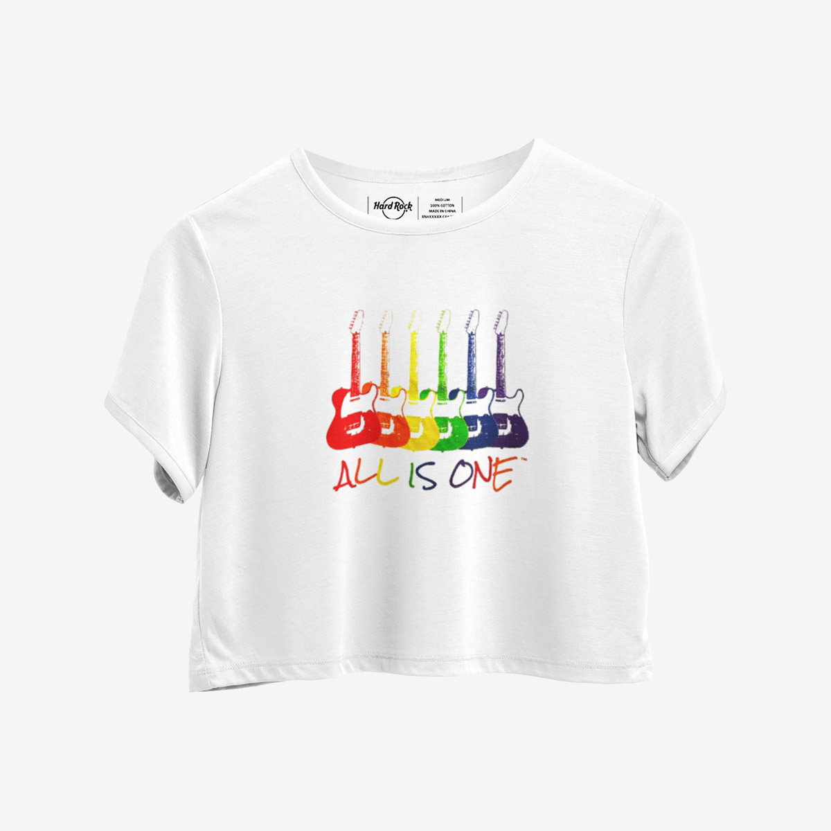 Pride Guitars Cropped Tee in White image number 3