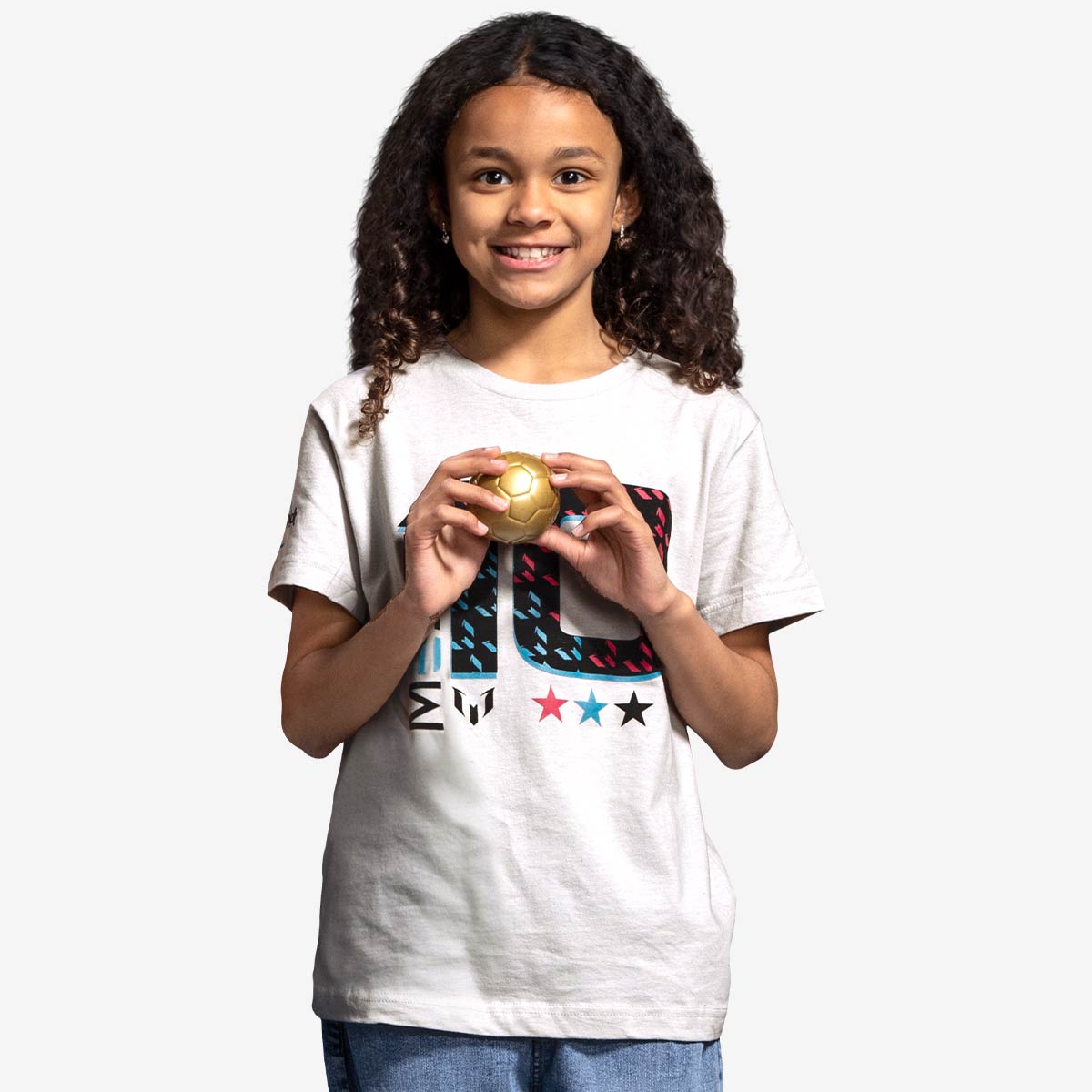 Youth Fit Messi x Hard Rock 10 Tee in Silver image number 3