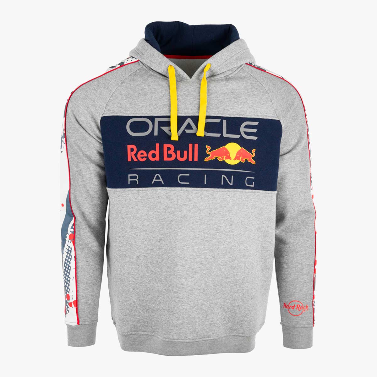Oracle Red Bull Racing Hoodie in Grey with Sleeve Print Piping image number 1