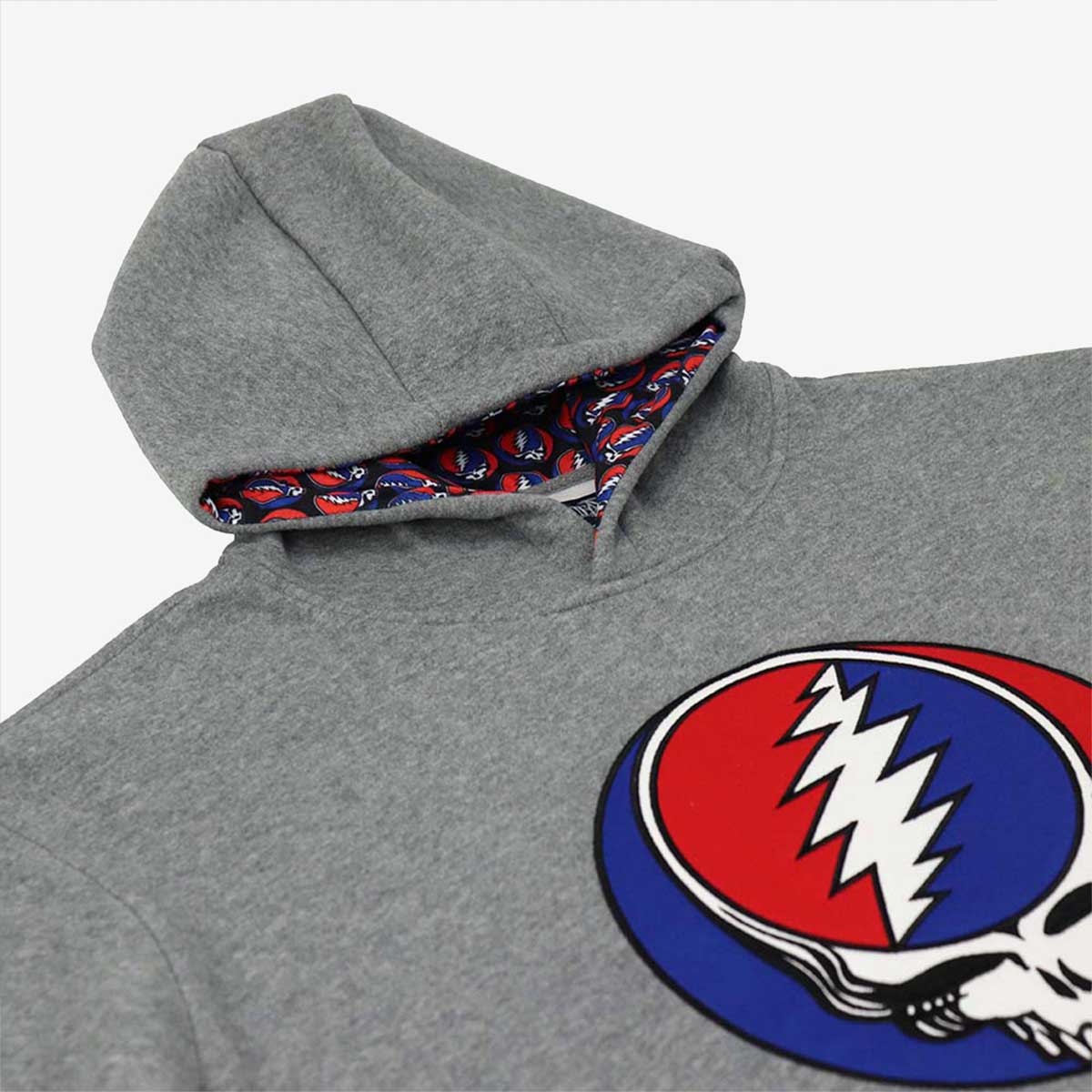 Grateful Dead Lightning Bolt Skull Hoodie in Grey image number 5