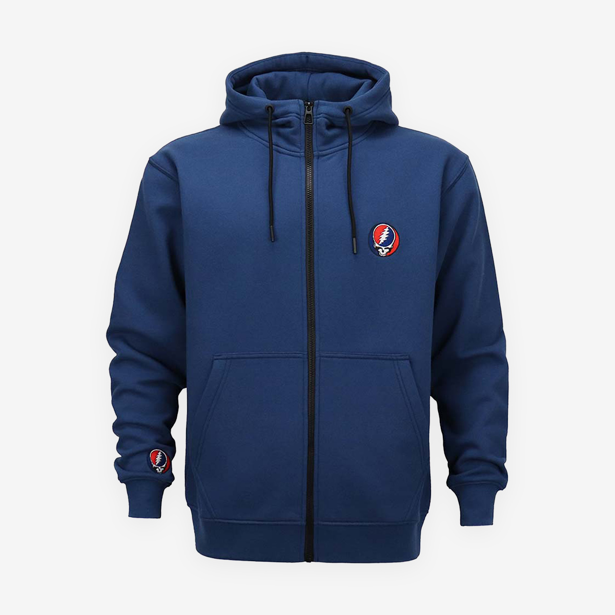 Grateful Dead Stealie Skull Zip-Up Hoodie in Navy image number 1