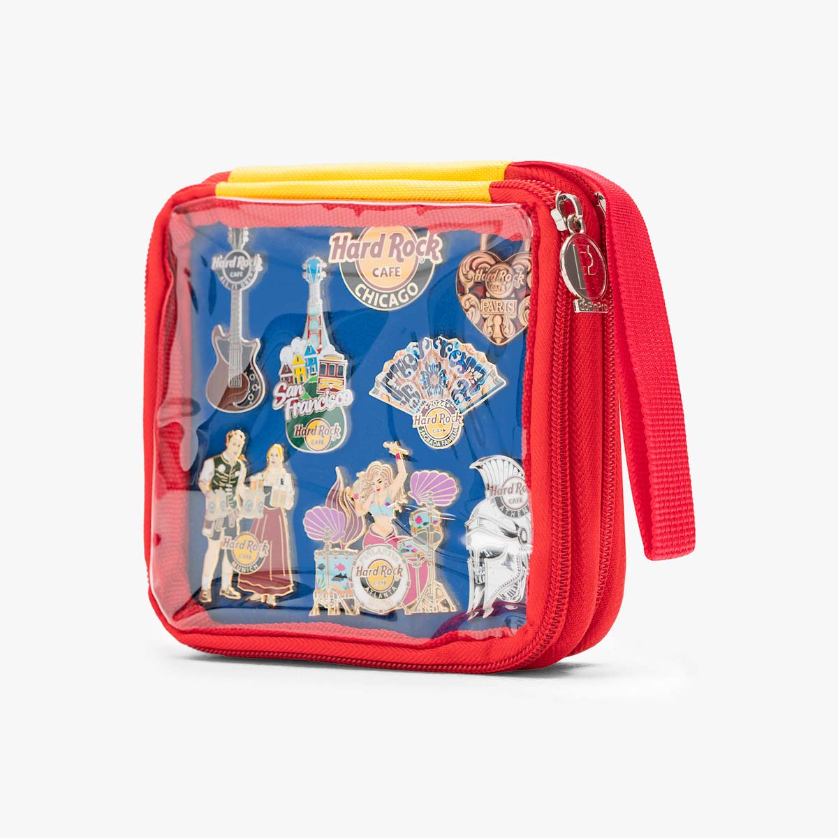 Mini Travel Pin Case in Red Blue Yellow image number 1