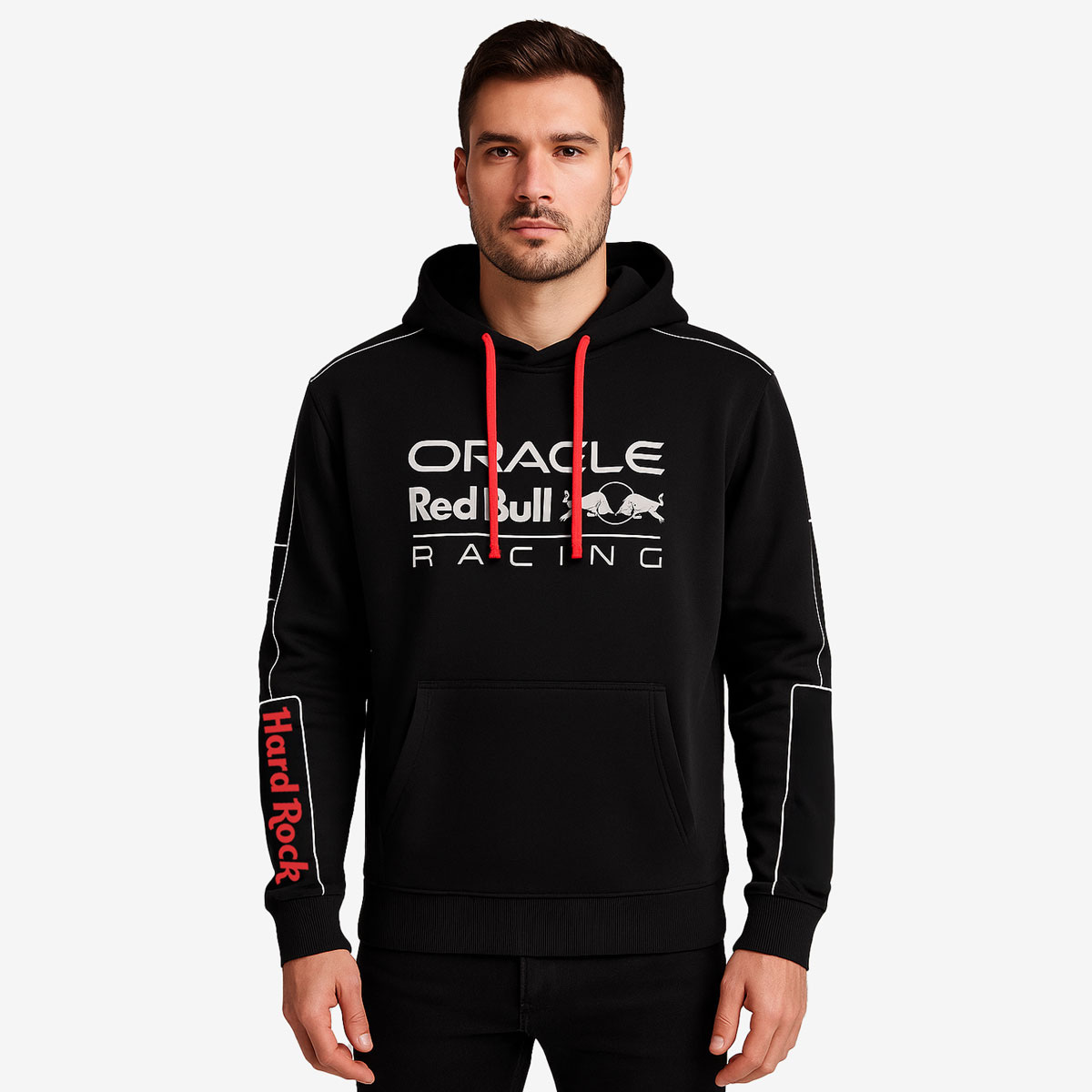 Oracle Red Bull Racing Piping Pullover Hoodie in Black image number 1