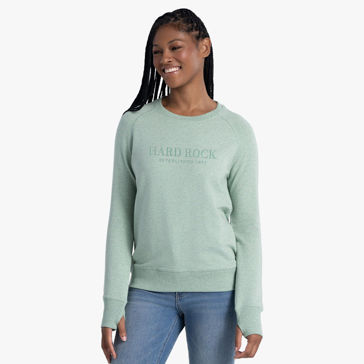 Cross Guitars Confetti Longsleeve Tee in Laurel Green image number 1