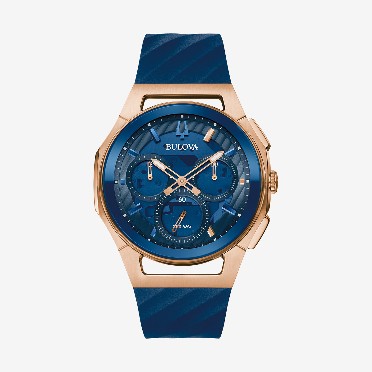 Bulova Marc Anthony CURV Rose-Gold Blue Chronograph 97A185 image number 1
