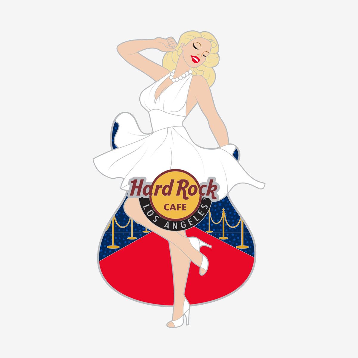 Collectible Los Angeles Pin Up Guitar Girl Pin image number 1