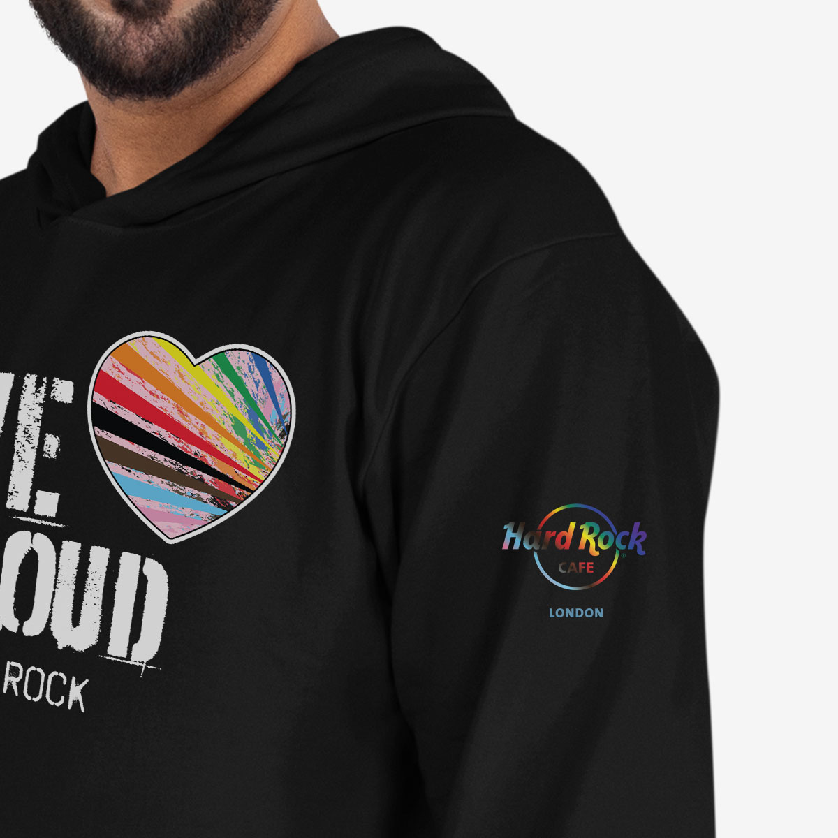 Adult Fit Pride 2025 Fleece Hoodie in Black image number 3