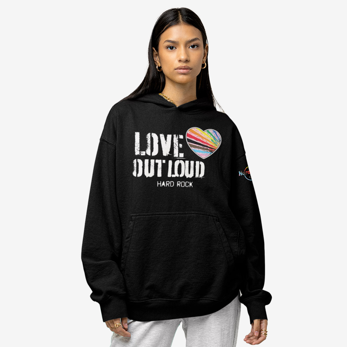 Adult Fit Pride 2025 Fleece Hoodie in Black image number 1