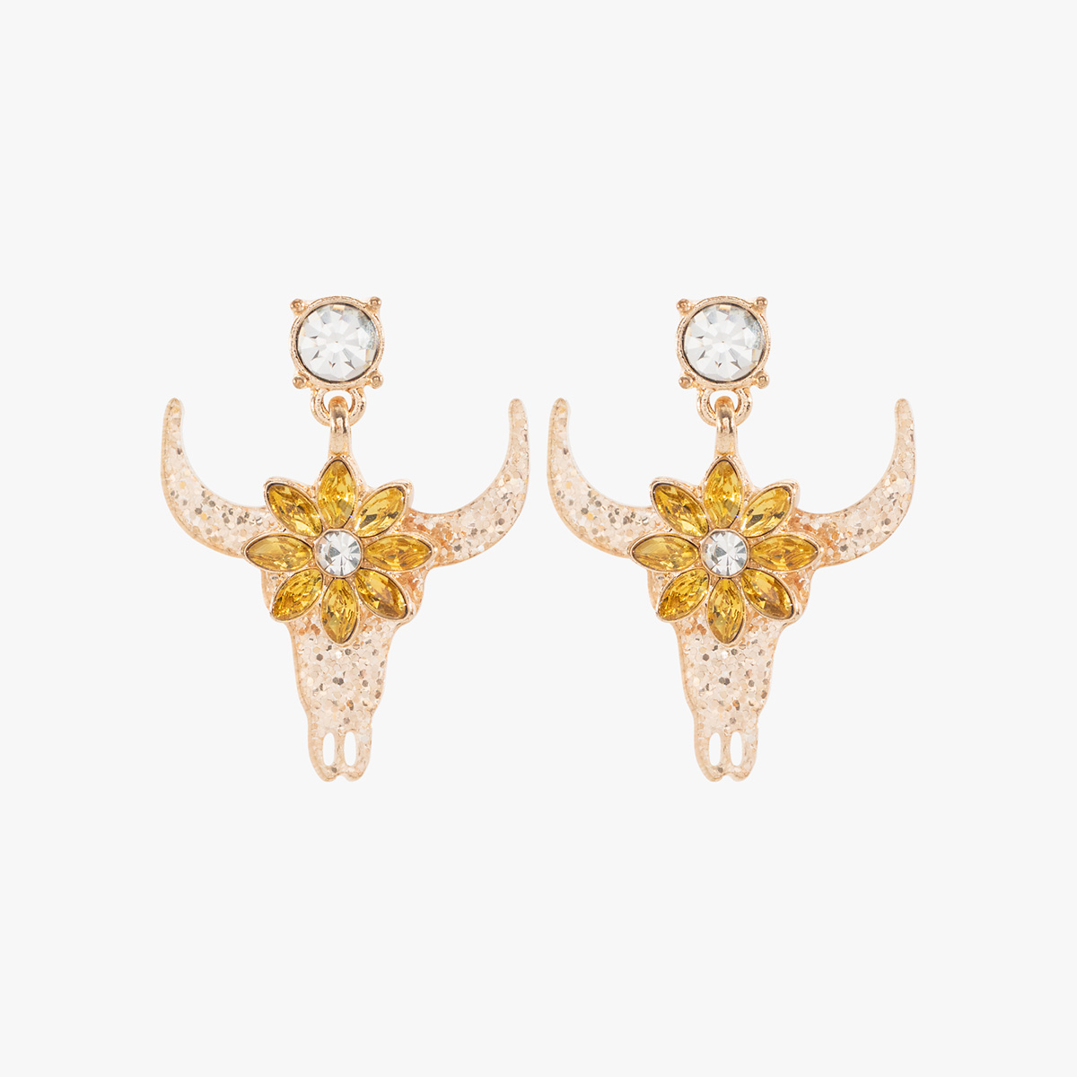 Trio Western Earrings in Pink & Gold image number 2
