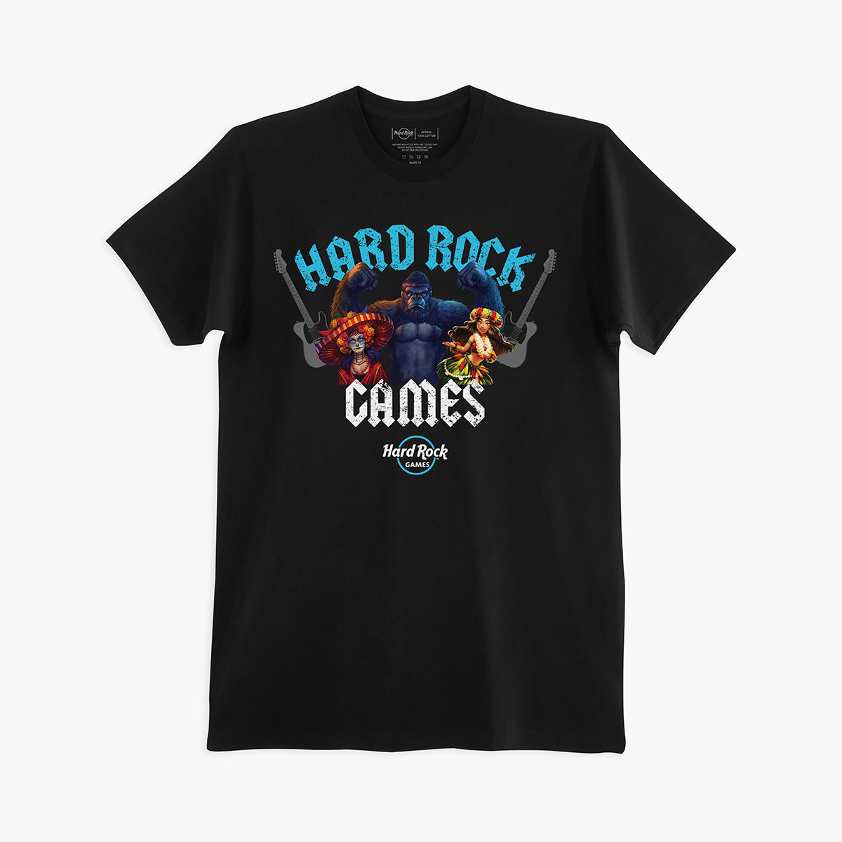 Hard Rock Games Neverland Casino Tee in Black image number 1
