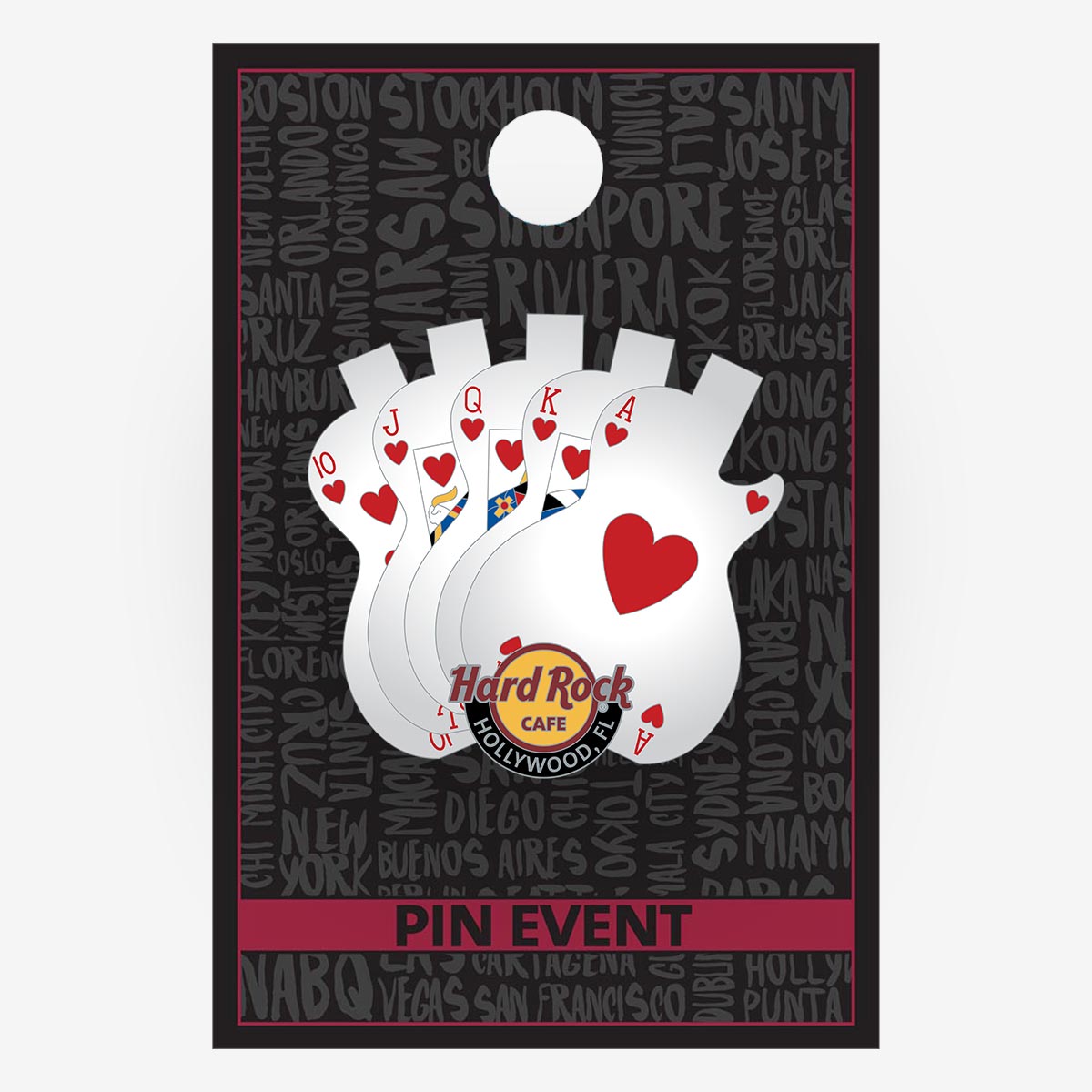Limited Edition Royal Flush of Hearts Pin image number 2