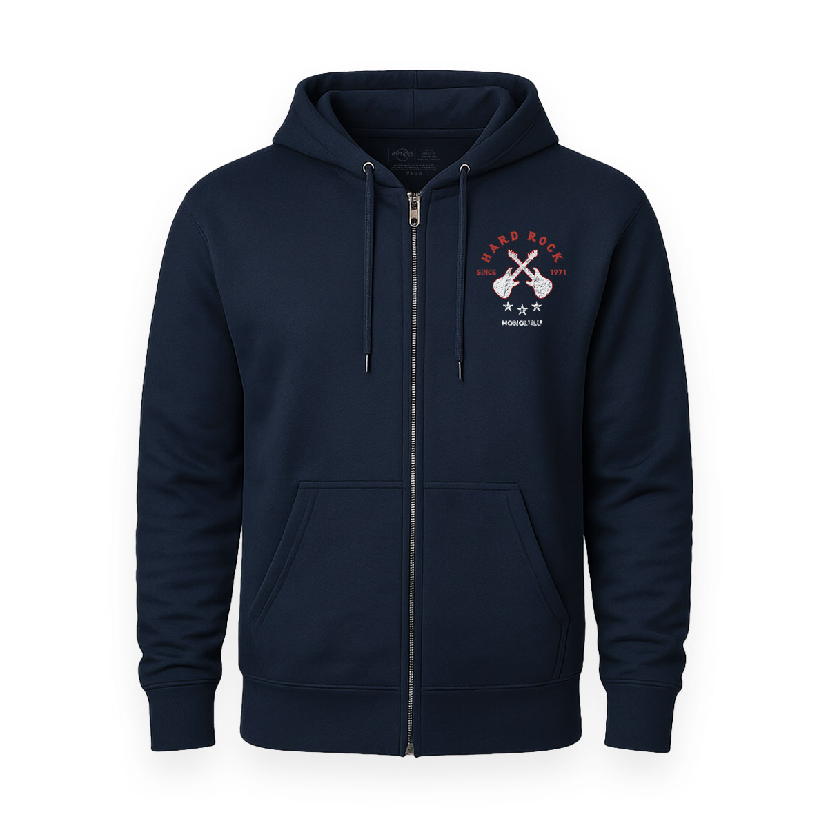 Adult Fit Americana Eagle Guitar Zip-up Hoodie in Navy image number 2