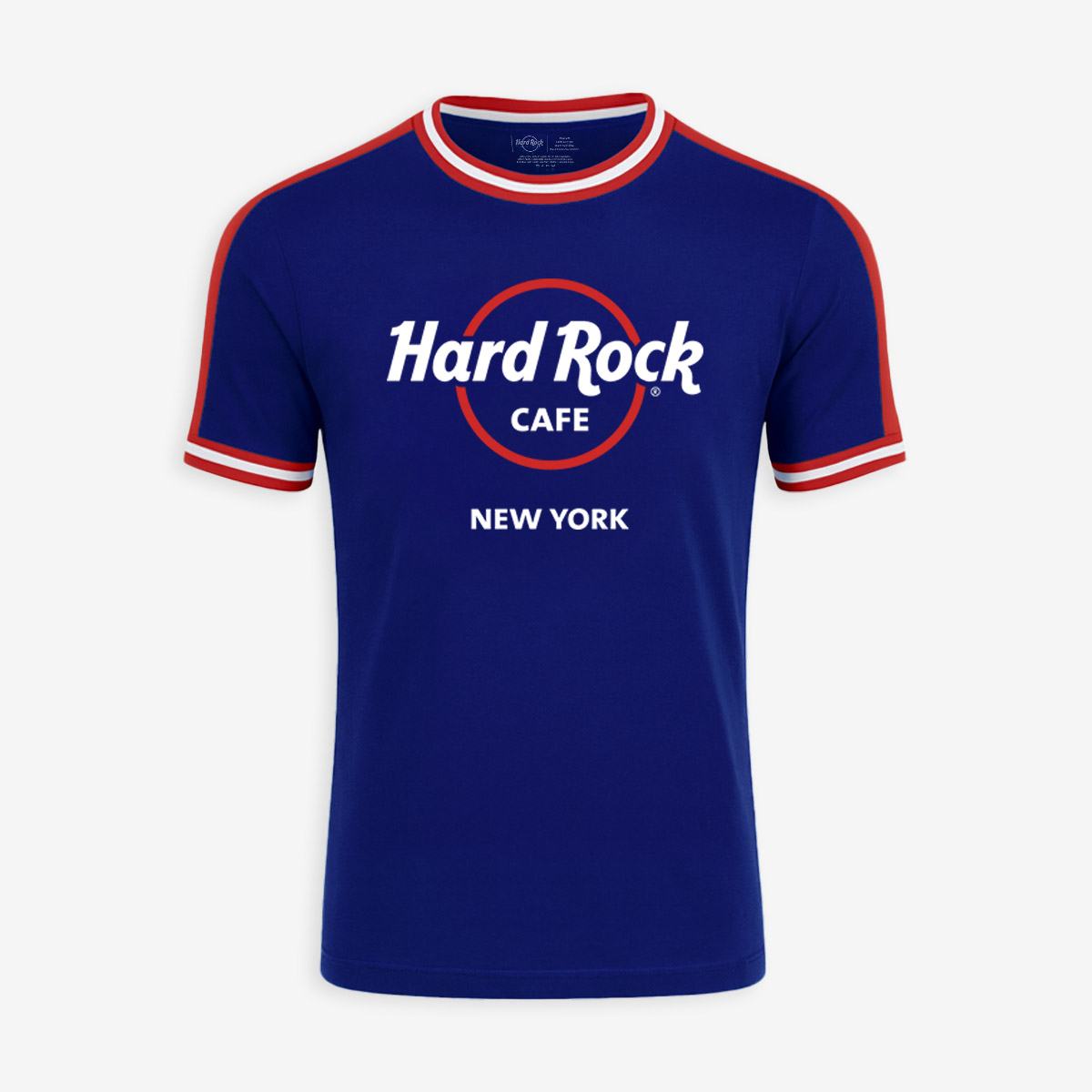 Adult Fit New York Ringer Tee in Blue and Red image number 2