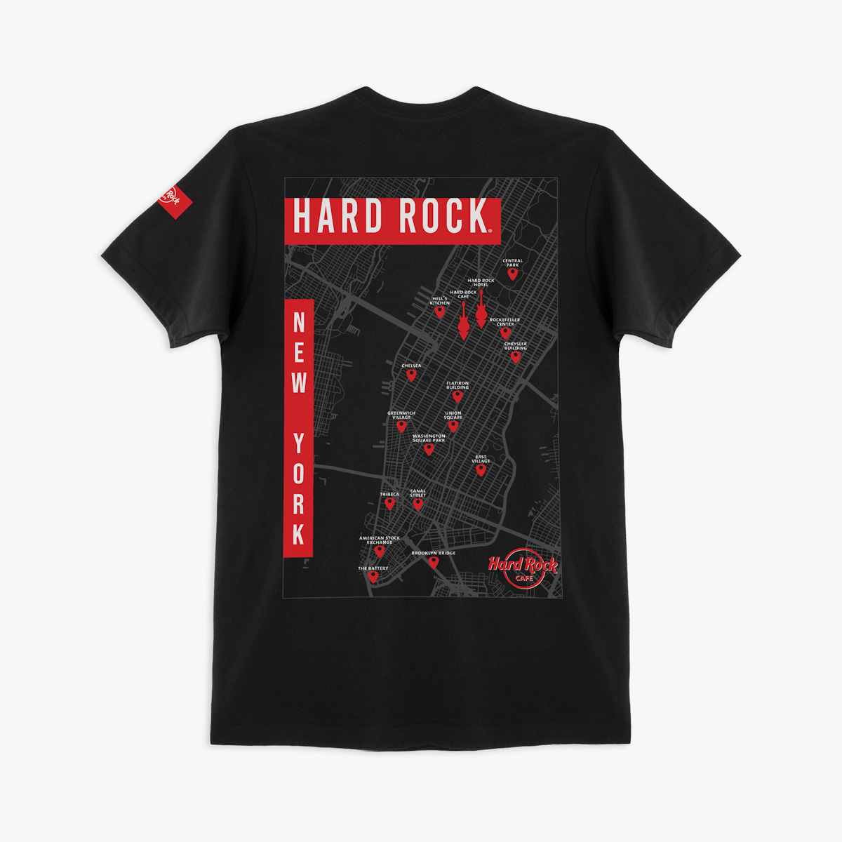Adult Fit Manhattan Map Tee in Black image number 1