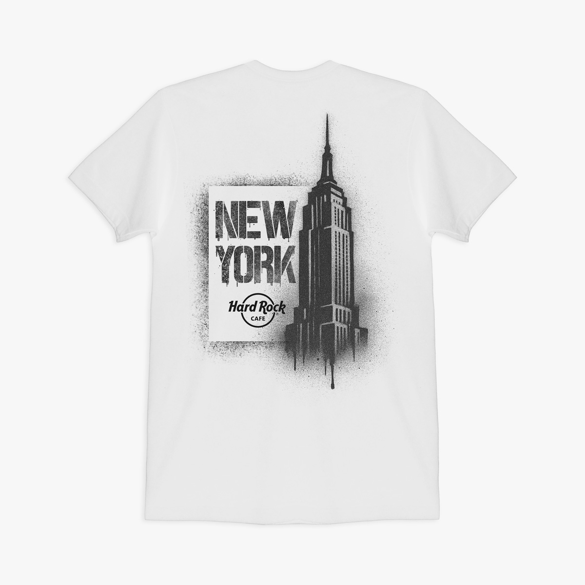 Adult Fit NYC Empire State Stencil Tee in White image number 1
